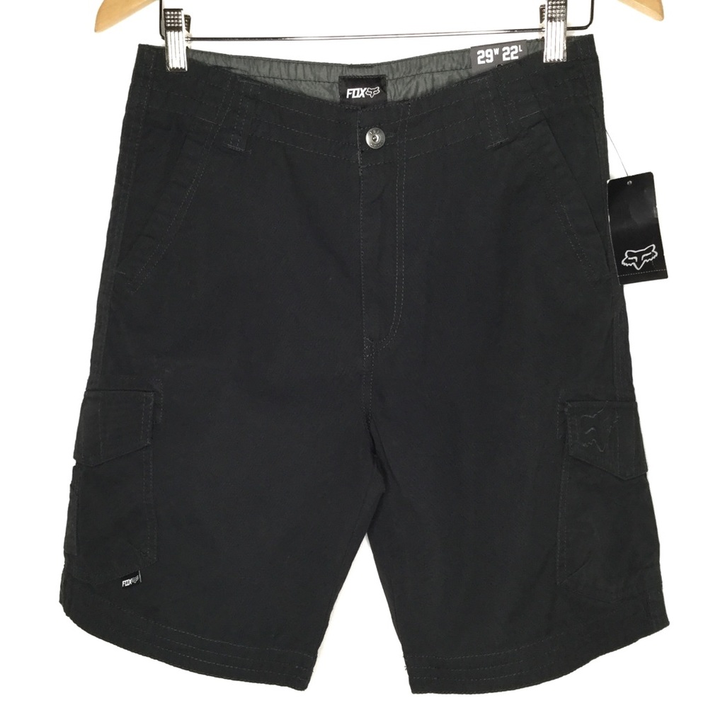 Fox Youth Black Cargo Shorts Size 29 NWT